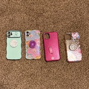 Stylish Floral and Glitter Phone Case Set